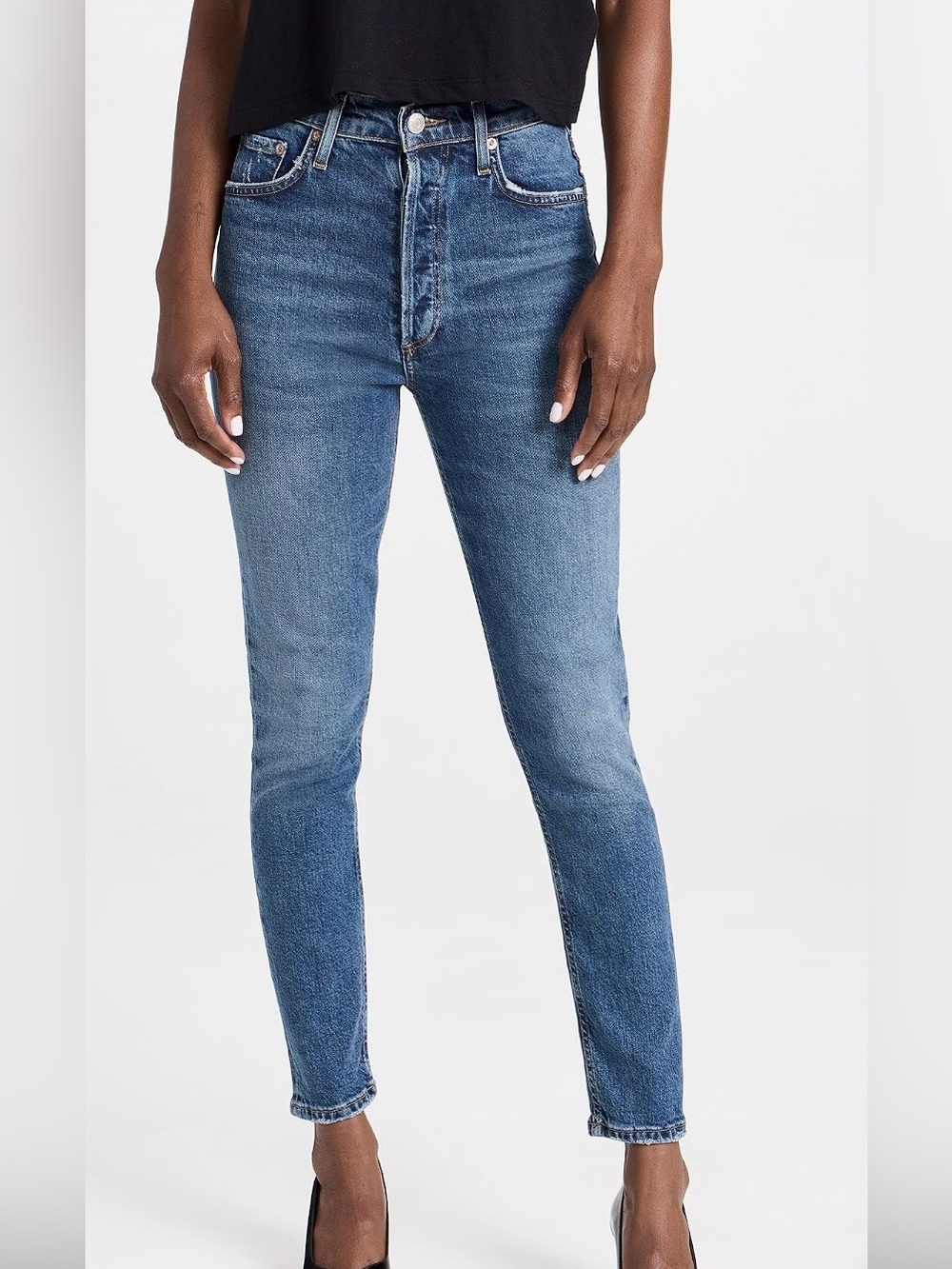Agolde Nico High-Rise Skinny Jeans in Dark Wash Size 23